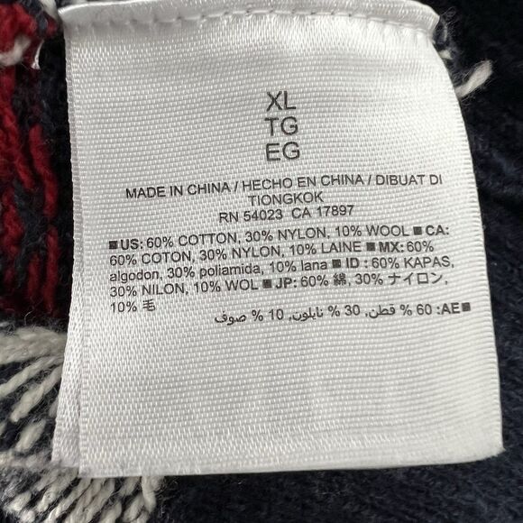 Old Navy Sweater Mens XL Multi Fair Isle Stripe Pullover Crewneck Wool Blend - Picture 6 of 9